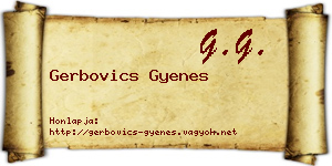 Gerbovics Gyenes névjegykártya